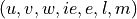 (u, v, w, ie, e, l, m)