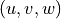 (u, v, w)
